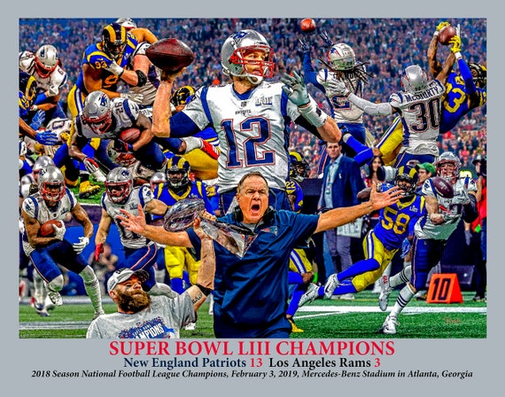 New England Patriots Super Bowl LIII Champions 2019 Tom Brady NFL