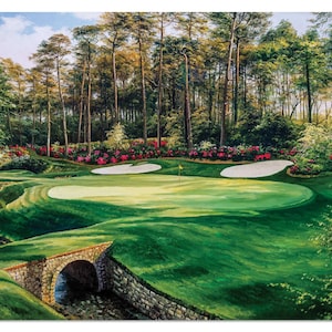 Augusta National Golf Club Course Hole 13 Azalea the Masters of Augusta PGA Golf Augusta US Multiple Titles 8x10-40x60in Art Print