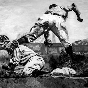 Ty Cobb Tyrus Raymond Detroit Tigers Sliding MLB Baseball Art Print 11x14 - 48x36