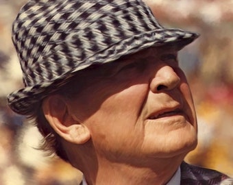 Paul Bear Bryant Alabama Crimson Tide Closeup NCAA Football Art Print 11x14 - 48x36