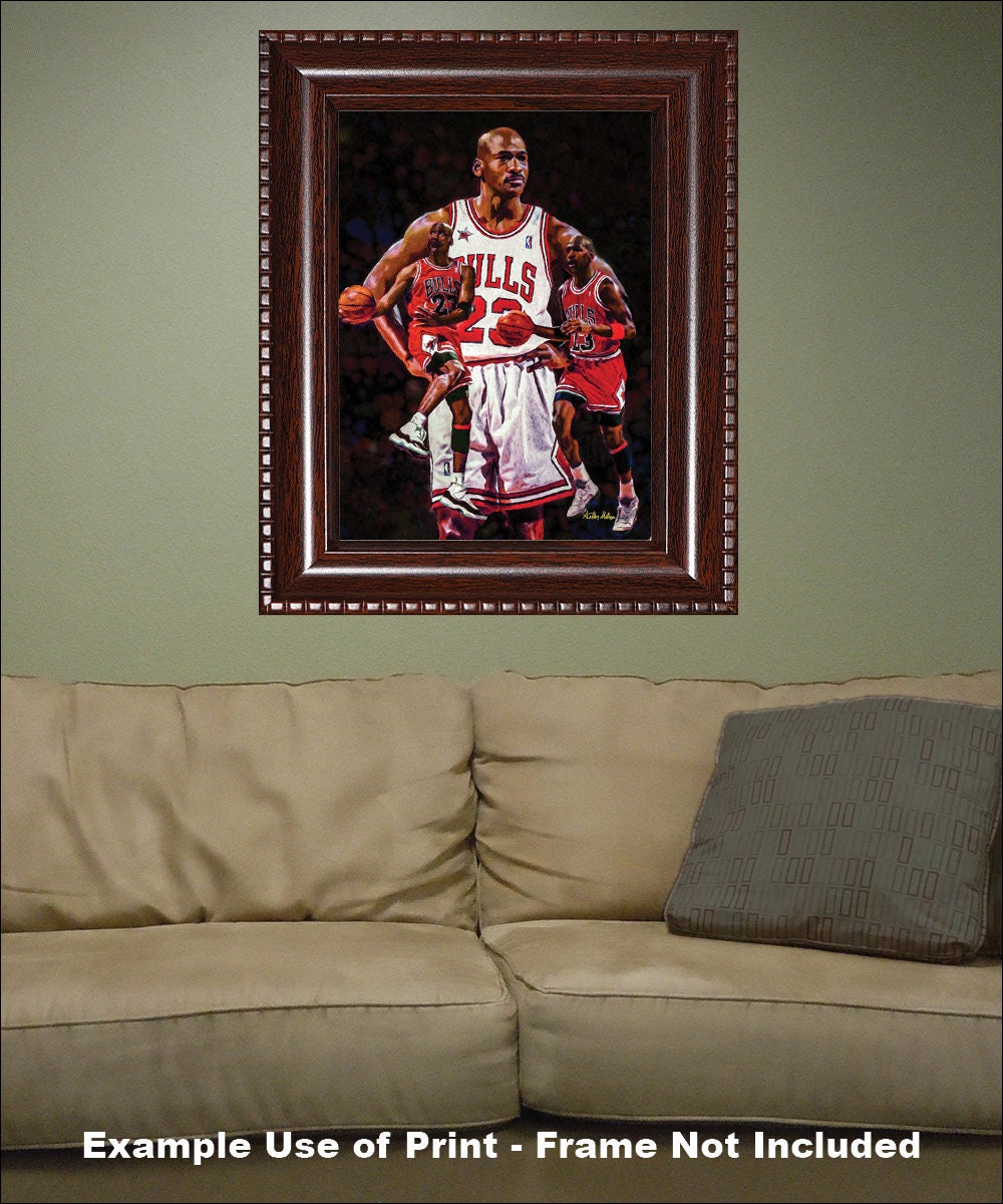 Michael Jordan Chicago Bulls 3 NBA Basketball Art Print 11x14