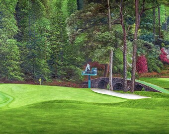 貴重 ゴルフ マスターズ Augusta 額付き絵画 アメリカ 世界限定 88枚】 バーニー・フュークス ゴルフ版画 「Augusta