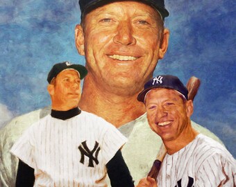 Mickey Mantle NY Yankees New York MLB Baseball Stadium Art Print 2 11x14 - 48x36