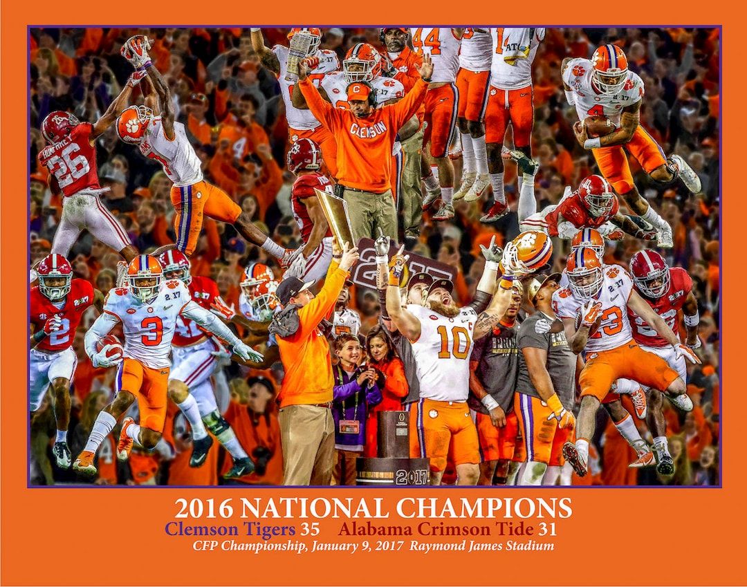Clemson Tigers National Champions 2016 NCAA Football NC03 Art