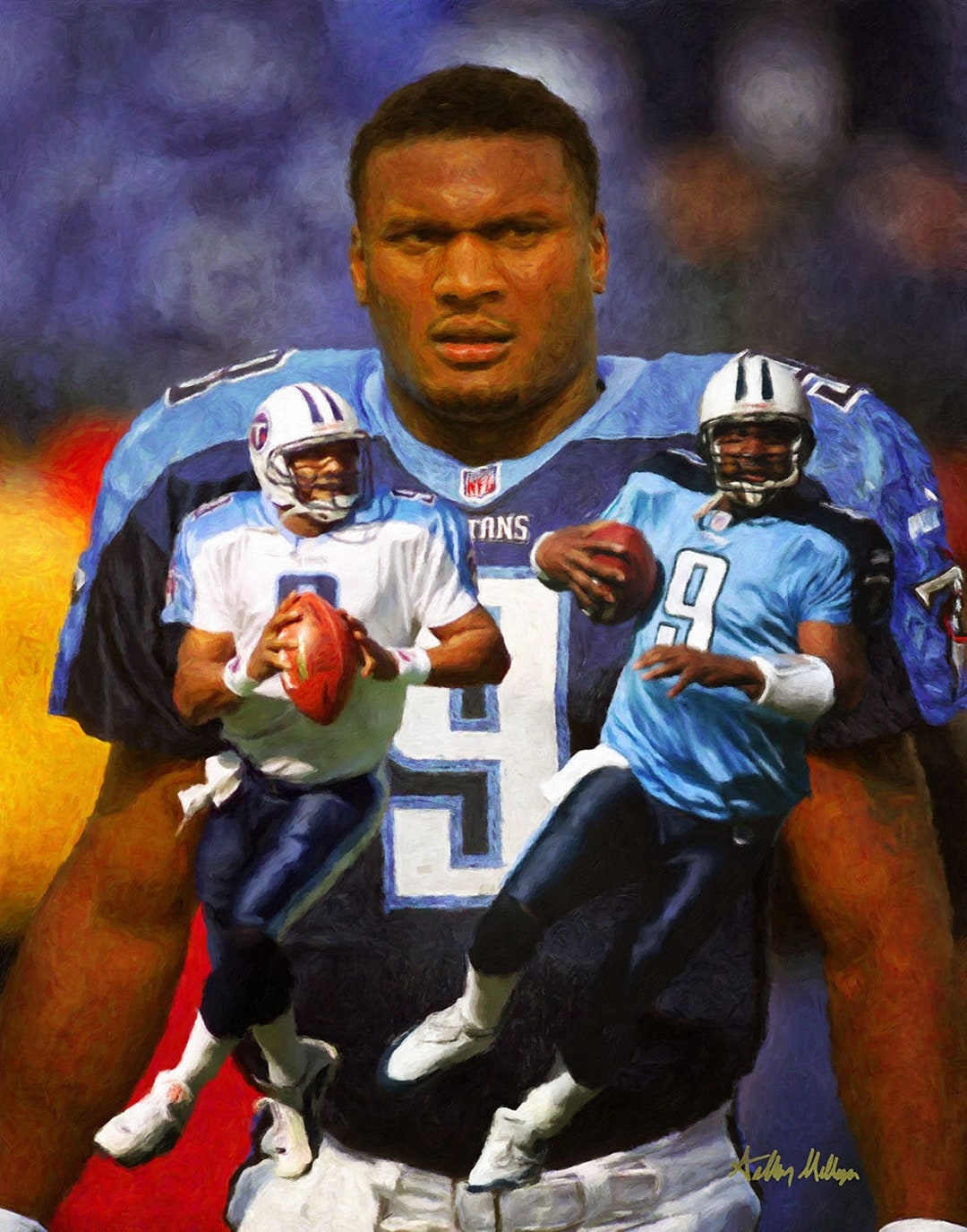 Steve Mcnair Tennessee Titans QB Quarterback Art 8x10 48x36