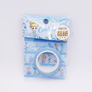 Cinderella full roll masking tape washi tape disney princess kawaii blue
