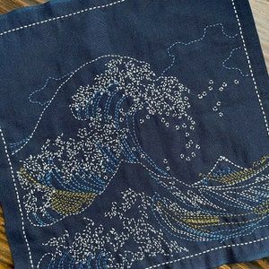 SASHIKO kit "Hokusai Katsushika" kanagawaokinamiura Thirty-six Views of Mt Fuji <olympus>