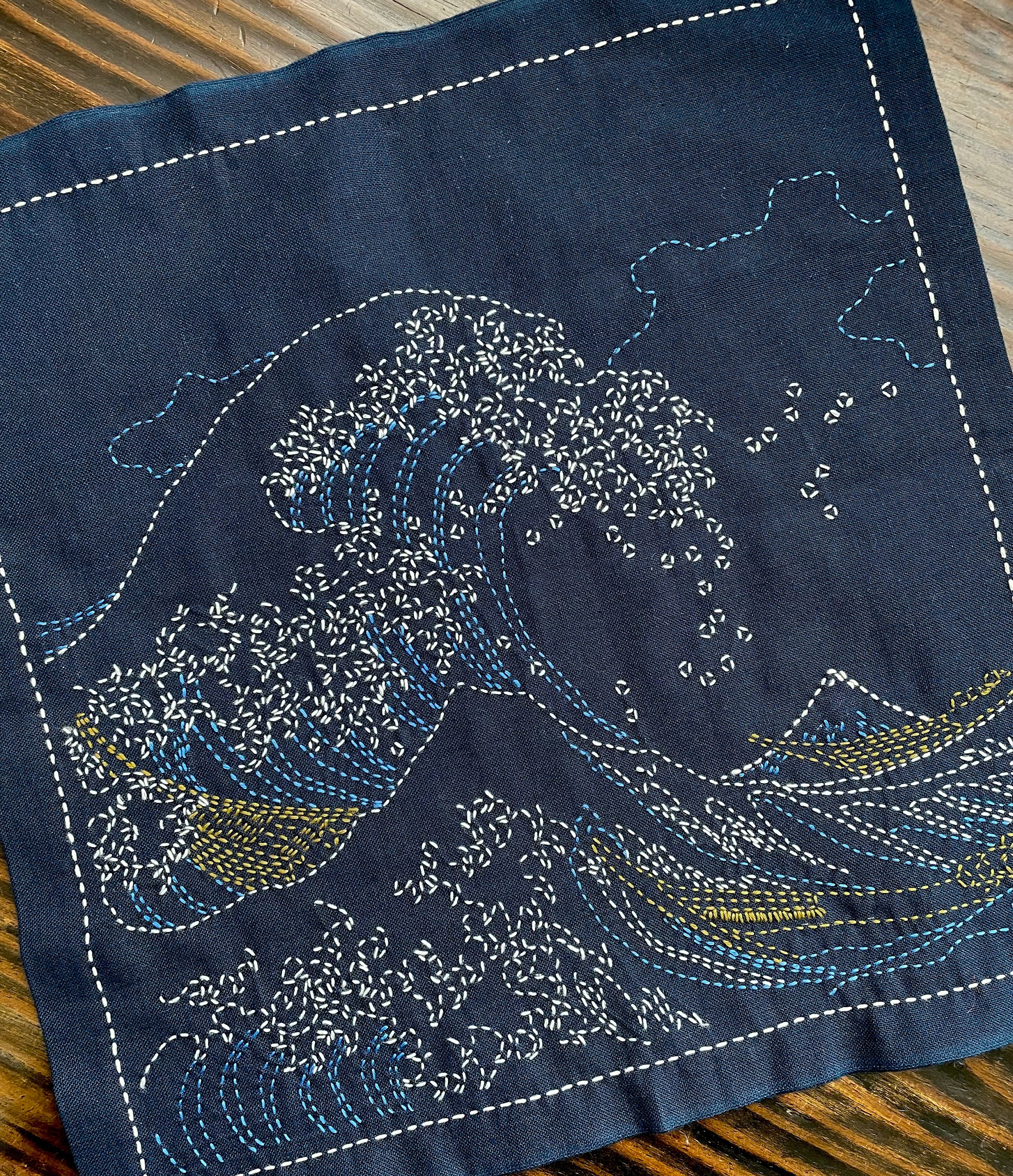 Kashiko ink Painting Top シズニルック SASHIKO for Dish Towel 