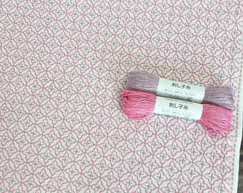 SASHIKO for dish towel " HANATSUMUGI " --- HOBBYRAHOBBYRE --- cloth or cloth & yarns