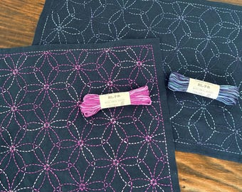 Sashiko placemats <olympus> Finished size: 31cm x 45cm / Cloth Only / Enjoy stitching after tailoring the fabric.