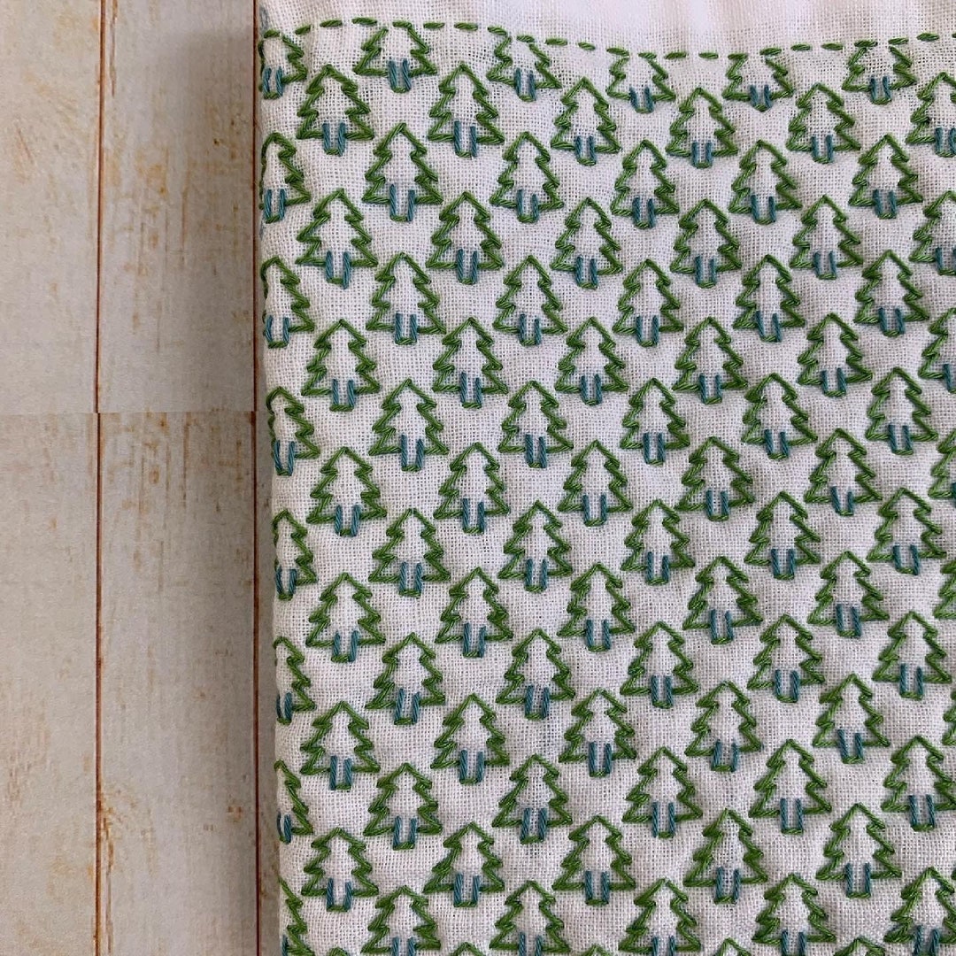 SASHIKO Dish Towel Kit MORI Forest Daruma Etsy sashiko-dish-towel-kit-mori-forest-daruma-etsy