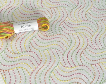 SASHIKO for dish towel " NAMINAMI " ---- wave wave ---- HOBBYRAHOBBYRE cloth or cloth & yarn