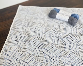 SASHIKO for dish towel "cube × cube" HOBBYRAHOBBYRE cloth or cloth & yarn