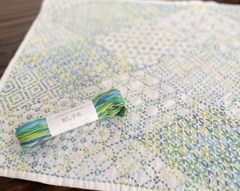 SASHIKO for dish towel "YOSEMOYOHISHIGATA" Diamond --- HOBBYRAHOBBYRE --- cloth or cloth & yarn