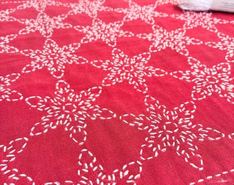SASHIKO for dish towel "Snowflake Red" HOBBYRAHOBBYRE cloth or cloth & yarn
