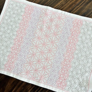 Sashiko-Platzsets <olympus> Fertige Größe: 31 cm x 45 cm / Nur Stoff / Viel Spaß beim Sticken nach dem Zuschneiden des Stoffes.