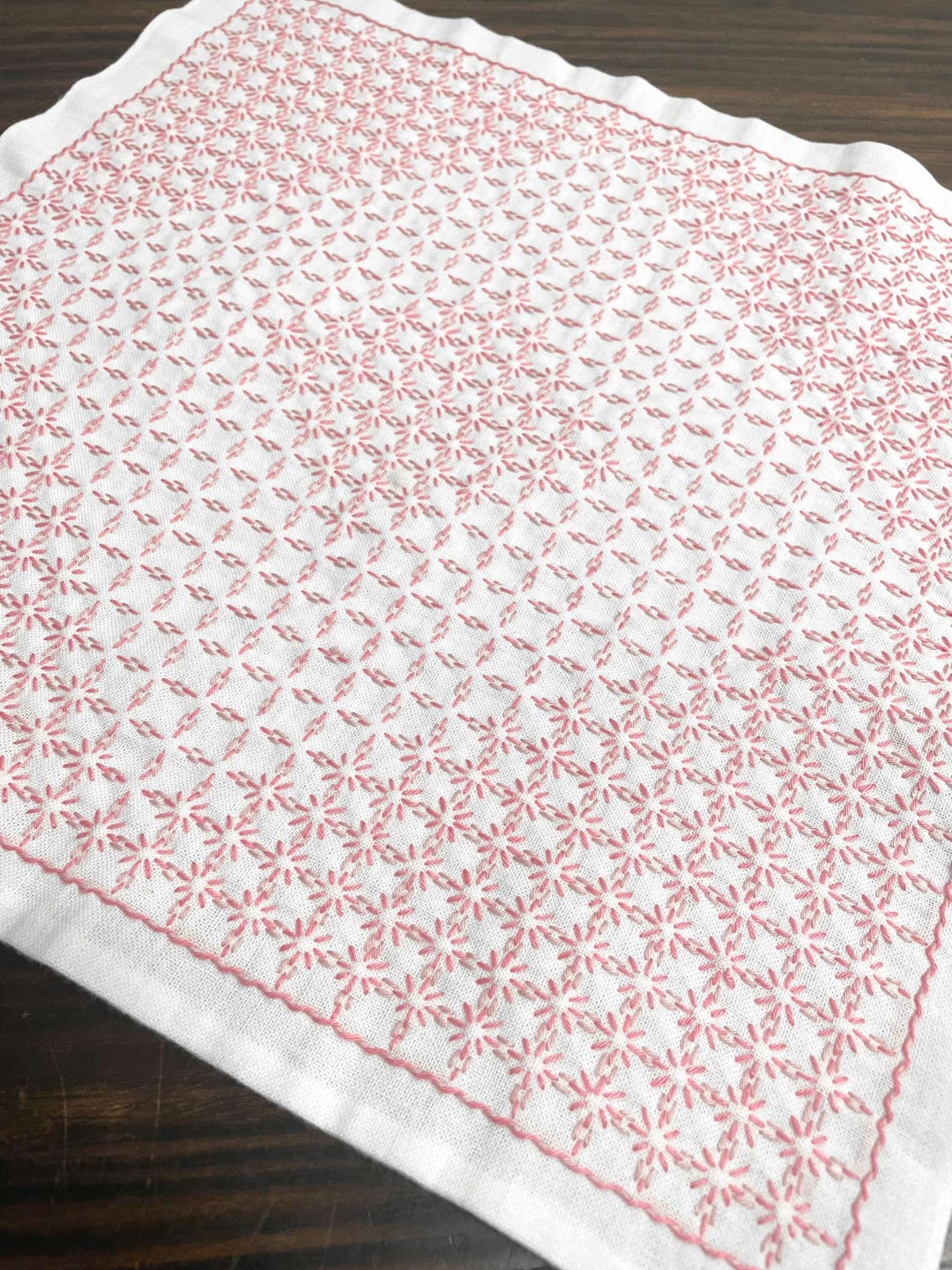 SASHIKO for Dish Towel ---HOGANSASHI --- Grid Stitch <daruma