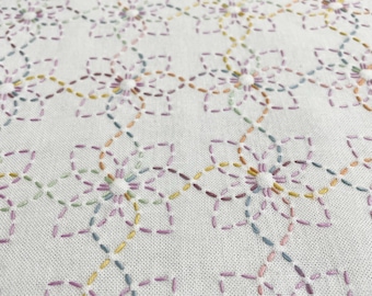 SASHIKO for dish towel "HANAGURUMA" --- HOBBYRAHOBBYRE cloth or cloth & yarn