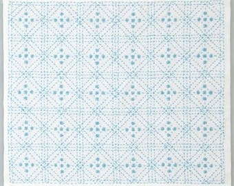 SASHIKO kit for dish towel "MASUZASHI2" --- HOBBYRAHOBBYRE --- cloth or cloth & yarn