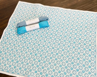 SASHIKO for dish towel " KAWARIHANAJUJI " HOBBYRAHOBBYRE cloth or cloth & yarn