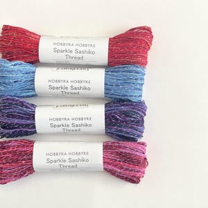 FIL SASHIKO 30 m avec paillettes coton 93 % / polyester 4 % / nylon 3 %