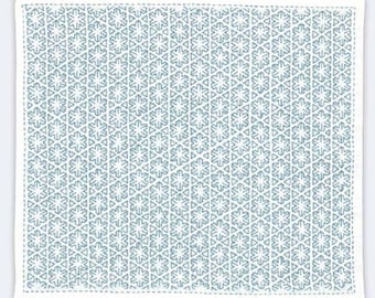 SASHIKO for dish towel " YUKINOKESSYO" --- Snow crystal --- HOBBYRAHOBBYRE cloth or cloth & yarn