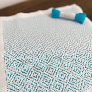 SASHIKO for dish towel "KAKINOHANA" -- Persimmon flower -- <olympus> cloth or cloth & yarns