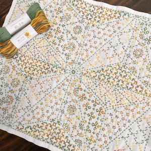 SASHIKO für Geschirrtuch " YOSEMOYO asanoha " --- HOBBYRAHOBBYRE --- Stoff oder Stoff und Garn