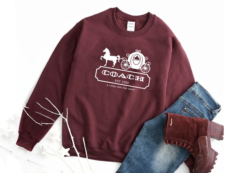 Disney Coach Cinderella Sweatshirt Disney Coach Gift Coach Etsy