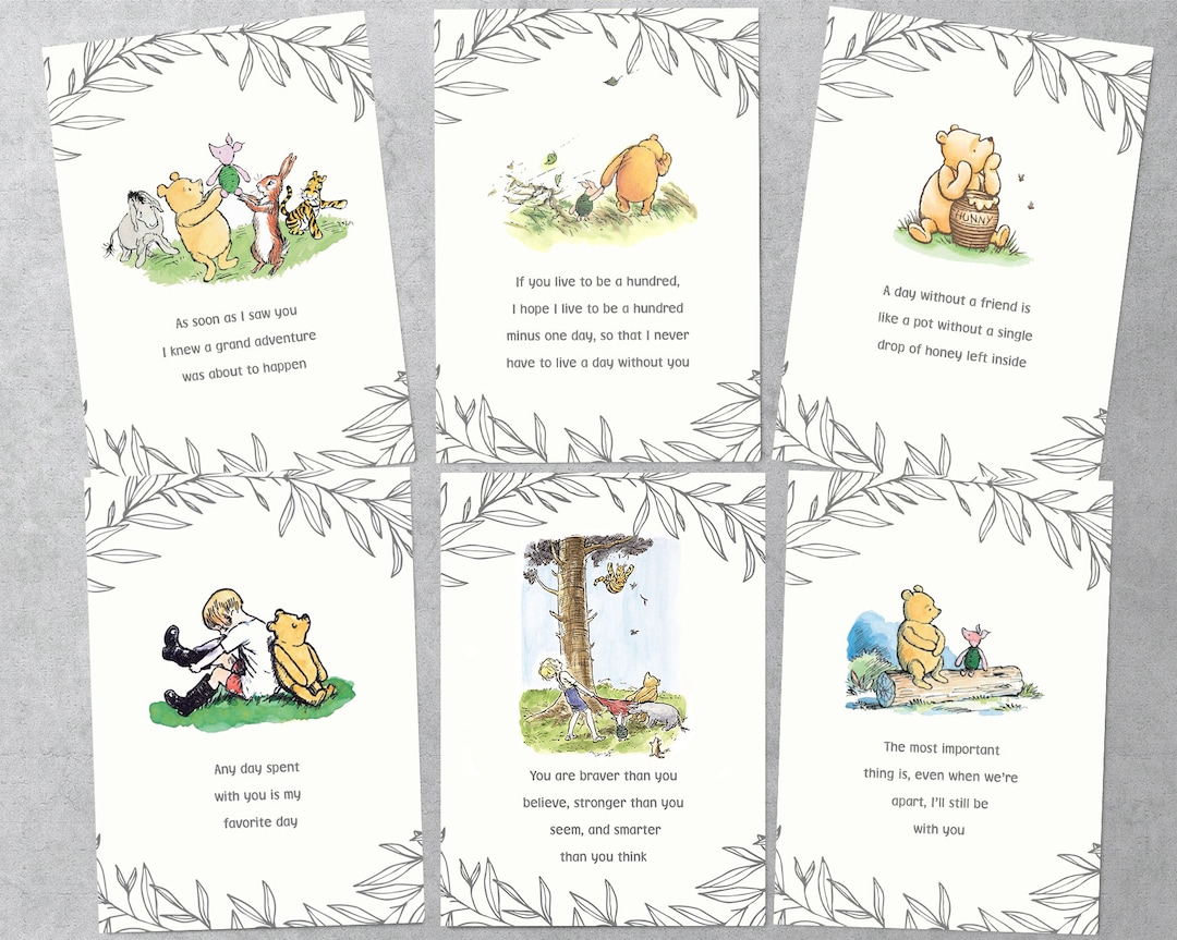 Classic Winnie the Pooh Quotes, Prints for Framing, Baby Shower ...