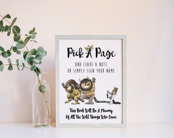 Where the Wild Things Are Guest Book Sign, Baby Shower, Wild Thing Baby, Wild One Birthday Party, First Birthday, Birthday party, you print!