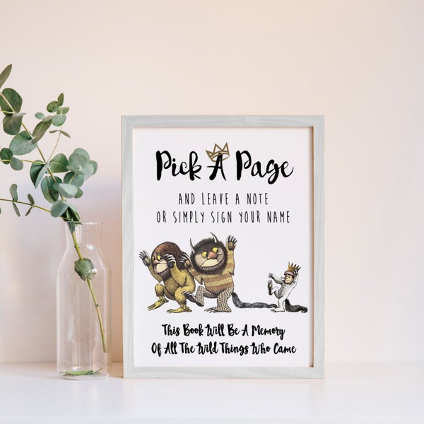 Where the Wild Things Are Guest Book Sign, Baby Shower, Wild Thing Baby, Wild One Birthday Party, First Birthday, Birthday party, you print!