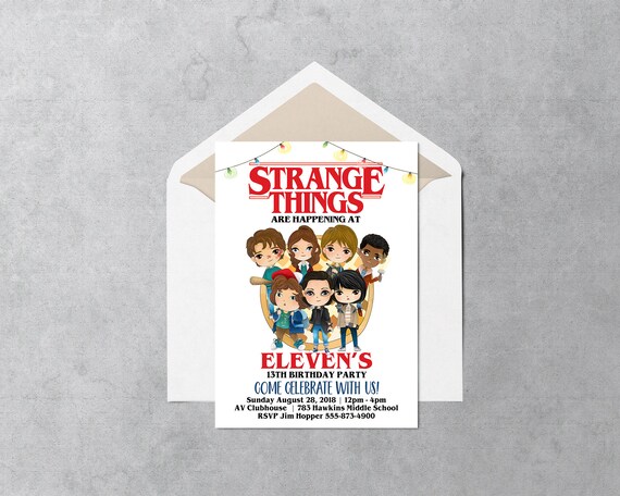 Stranger Things Birthday Invitation Stranger Things Invite Etsy