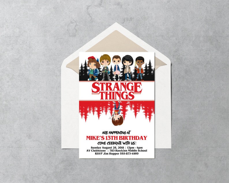 Stranger Things Birthday Invitation Stranger Things Invite - Etsy
