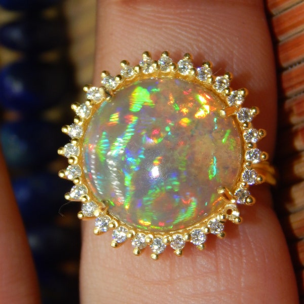 Opal Diamond Ring - Etsy