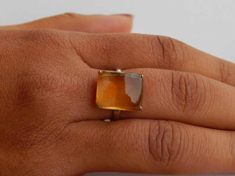 Citrine Ring Natural Gemstone 925 Sterling Silver Oval Citrine November Birthstone Valentines Gift For Her Men Women Ring Cocktail Ring