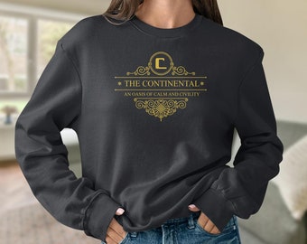 Hotel Continental Sweater. An Oasis of calm and Civility. Sweatshirt for Assasins and action movie lover. ExcommunicadoJumper
