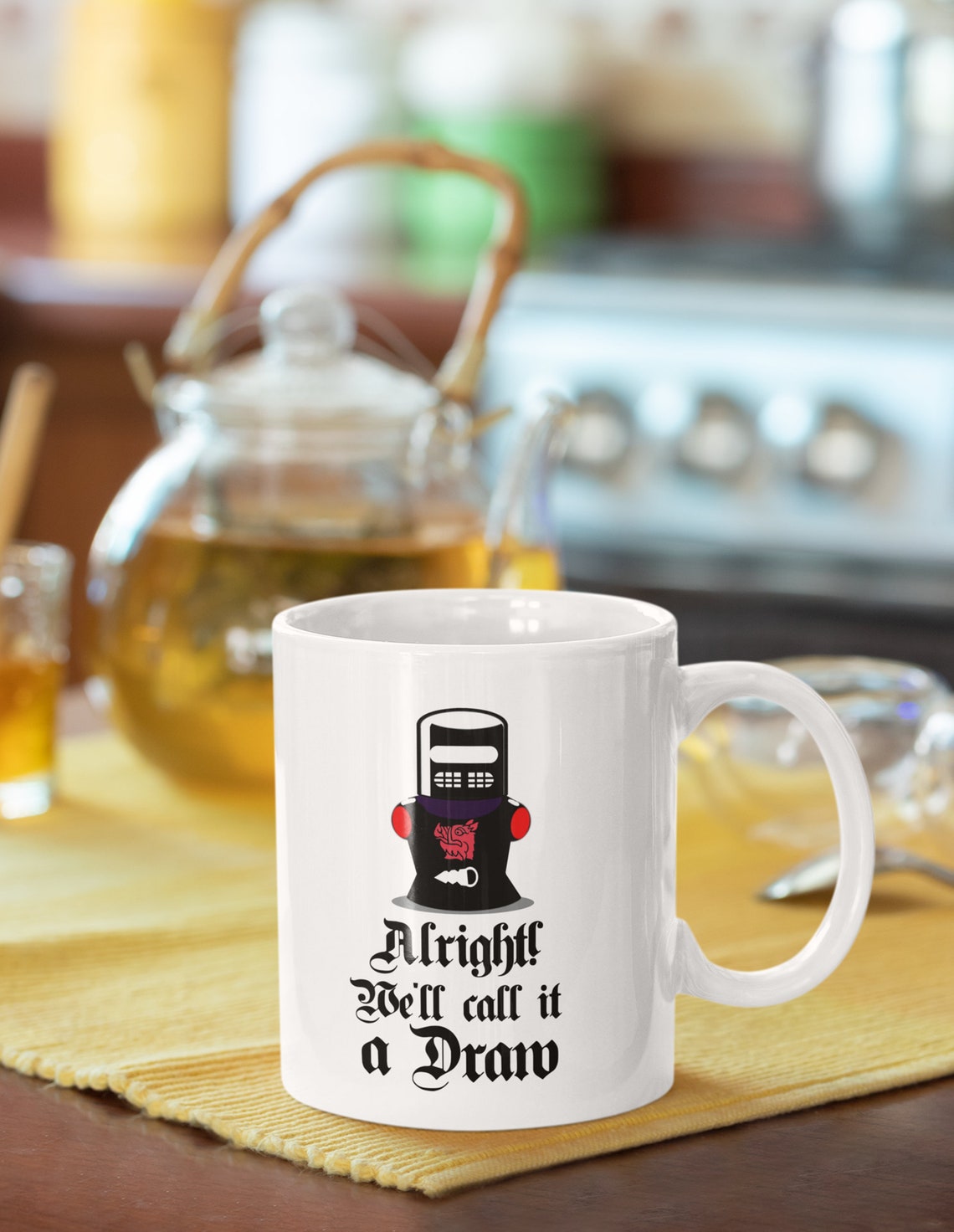 Black Knight Coffee Mug. Alright We'll Call It A Draw. Etsy