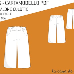 Meg Unisex Children's Trousers Pattern Size 3A - 10A - Downloadable PDF Pattern Online and Printable on A4 - Instructions in ITALIAN