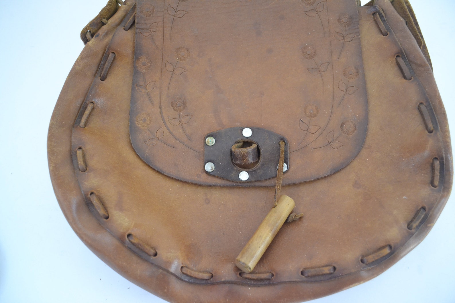 Big Handmade Leather Saddlebag Purse Etsy