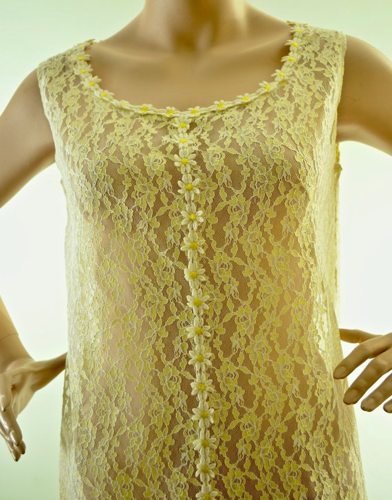 60's mod daisy lace slip dress - image 1