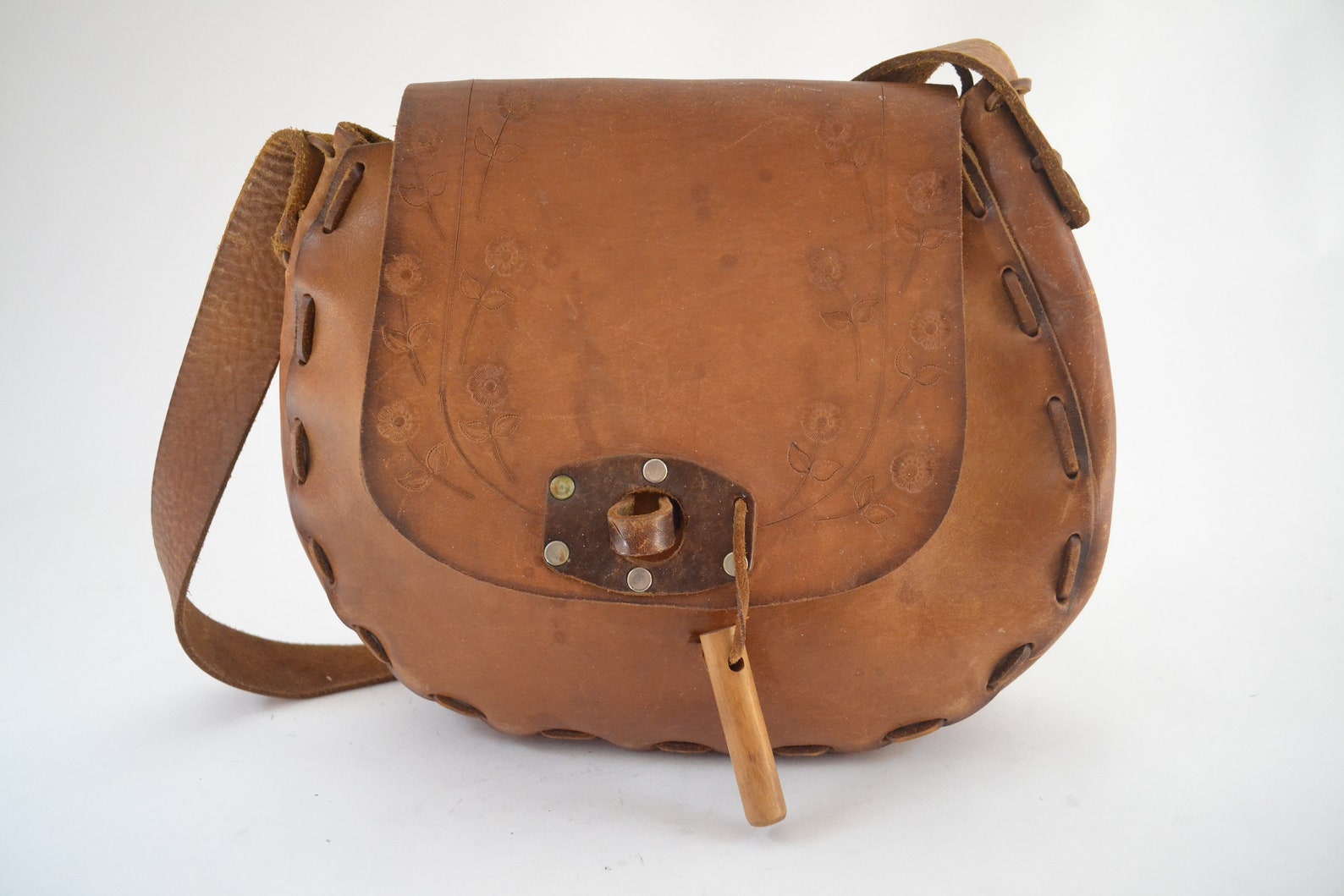 Big Handmade Leather Saddlebag Purse Etsy