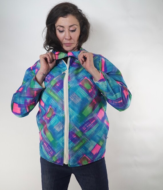 Psychedelic painted brush stroke fall jacket Gem