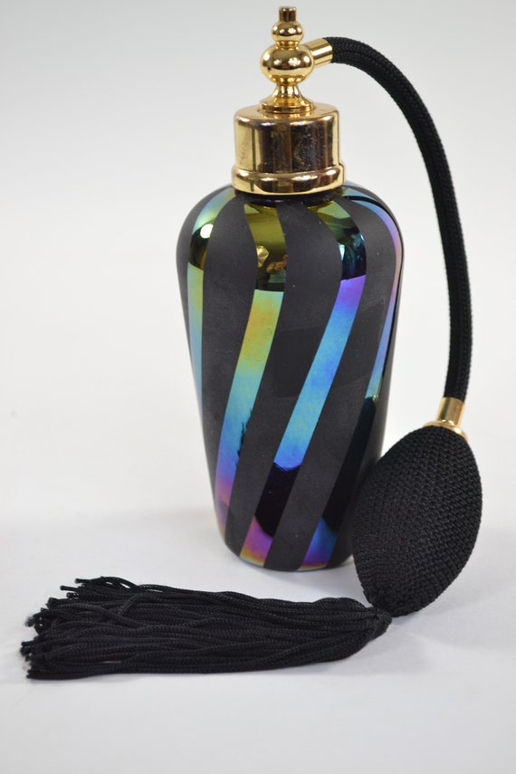 Pair of black and rainbow slick striped hand blow… - image 2
