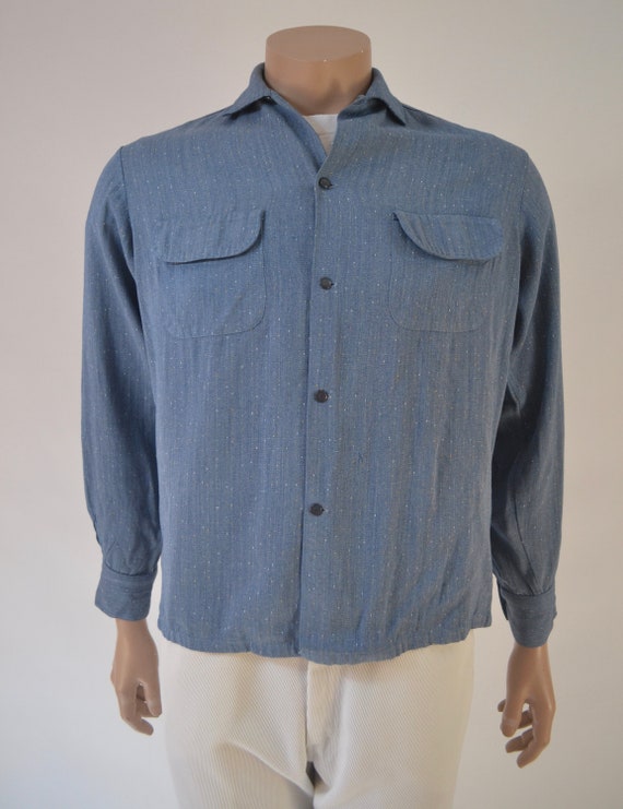 50's gaberdine shirt by - Delmonico