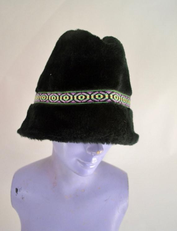 70's faux fur winter hat