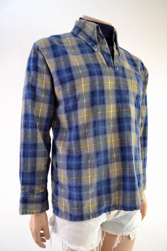 70's David Harrison pull over flannel with turtle… - image 4