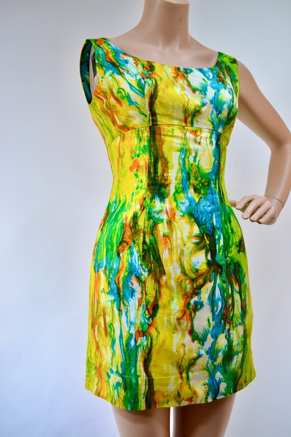 60's psychedelic marble mod mini dress - image 6