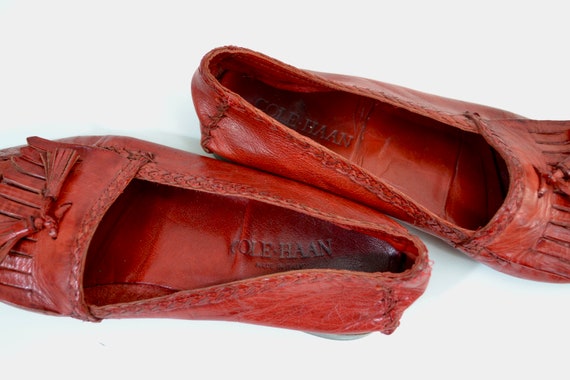 80's Cole Hann red leather loafers - size 8 - image 6