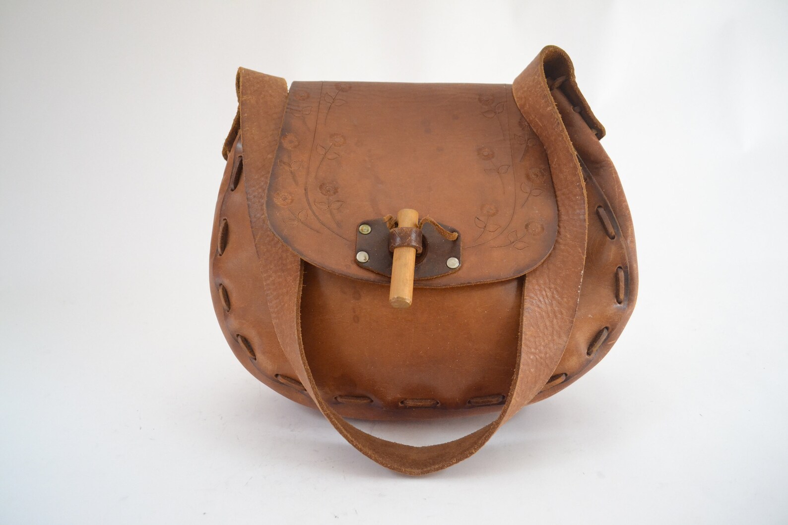 Big Handmade Leather Saddlebag Purse Etsy
